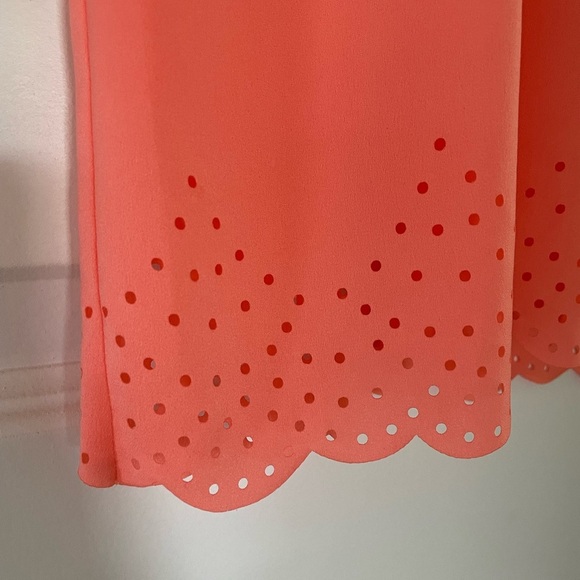 J. Crew Cap Sleeve Eyelet Short Sleeve Blouse, Coral, Size 00/XS - Picture 3 of 6